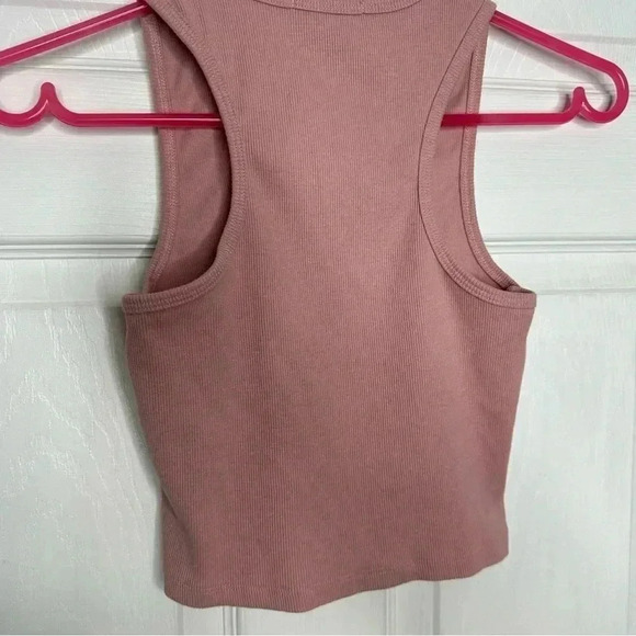 SWS Essentials Tank Top Cropped Ribbed Racerback Pink Size Medium - Picture 15 of 16